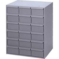 Industrial Drawer Cabinets, 18 Drawers, 17-1/4" W x 11-5/8" D x 21-1/4" H, Grey Pathway Supply LP