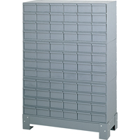 Industrial Drawer Cabinet With Base, 72 Drawers, 34-1/8" W x 12-1/4" D x 48-1/8" H, Grey Pathway Supply LP