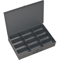 Compartment Scoop Boxes, Steel, 12 Slots, 18" W x 12" D x 3" H, Grey Pathway Supply LP