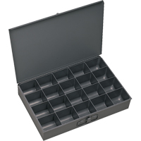 Compartment Scoop Boxes, Steel, 20 Slots, 18" W x 12" D x 3" H, Grey Pathway Supply LP