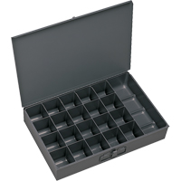 Compartment Scoop Boxes, Steel, 21 Slots, 18" W x 12" D x 3" H, Grey Pathway Supply LP