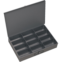 Boîtes &agrave; fond courb&eacute;, Acier, 12 compartiments, 13 3/8" la x 9-1/4" p, 2" h, Gris Pathway Supply LP