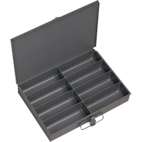 Boîtes &agrave; fond courb&eacute;, Acier, 8 compartiments, 13-3/8" la x 9-1/4" p, 2" h, Gris Pathway Supply LP