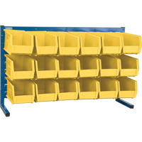 Louvered Rack with Bins, 18 Bins, 36" W x 8-1/4" D x 22" H Pathway Supply LP