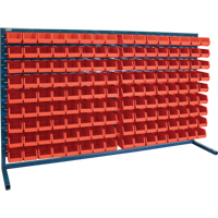 Louvered Rack with Bins, 144 Bins, 72" W x 15" D x 40" H Pathway Supply LP