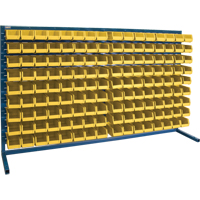 Louvered Rack with Bins, 144 Bins, 72" W x 15" D x 40" H Pathway Supply LP
