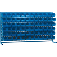 Louvered Rack with Bins, 72 Bins, 72" W x 15" D x 40" H Pathway Supply LP