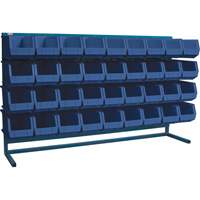 Louvered Rack with Bins, 36 Bins, 72" W x 15" D x 40" H Pathway Supply LP