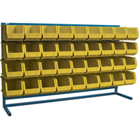 Louvered Rack with Bins, 36 Bins, 72" W x 15" D x 40" H Pathway Supply LP