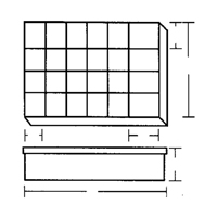 Boîte &agrave; compartiments, Plastique, 24 compartiments, 18-1/2" la x 13" p, 3" h, Gris Pathway Supply LP