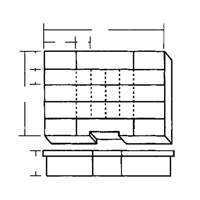 Boîte &agrave; compartiments, Plastique, 24 compartiments, 15-1/2" la x 11-3/4" p, 2-1/2" h, Gris Pathway Supply LP