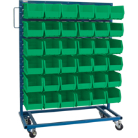 Support mobile pour bacs &agrave; un c&ocirc;t&eacute;, &agrave; un c&ocirc;t&eacute;, 36 bacs, 36" la x 16" p x 46-1/2" h Pathway Supply LP