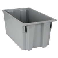 Stack & Nest Totes, 9" x 18" x 11", Grey Pathway Supply LP