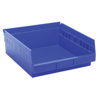 Bacs de rangement pour tablettes, 11-1/8" la x 4" H x 11-5/8" p, Bleu, Capacit&eacute; 30 lb Pathway Supply LP
