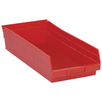 Shelf Bins, 8-3/8" W x 4" H x 17-7/8" D, Red, 40 lbs. Capacity Pathway Supply LP