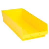 Shelf Bins, 8-3/8" W x 4" H x 17-7/8" D, Yellow, 40 lbs. Capacity Pathway Supply LP