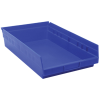 Bacs de rangement pour tablettes, 11-1/8" la x 4" H x 17-7/8" p, Bleu, Capacit&eacute; 40 lb Pathway Supply LP