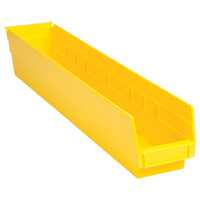 Bacs de rangement pour tablettes, 4-1/8" la x 4" H x 23-5/8" p, Jaune, Capacit&eacute; 50 lb Pathway Supply LP