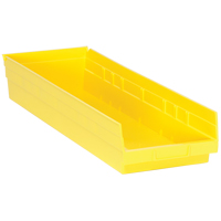 Shelf Bins, 8-3/8" W x 4" H x 23-5/8" D, Yellow, 50 lbs. Capacity Pathway Supply LP