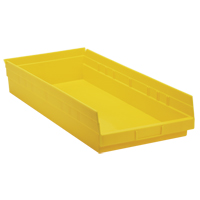 Bacs de rangement pour tablettes, 11-1/8" la x 4" H x 23-5/8" p, Jaune, Capacit&eacute; 50 lb Pathway Supply LP