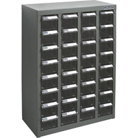 Casiers pour pi&egrave;ces KPC-500, Acier galvanis&eacute;, 32 tiroirs, 18-1/10" x 8-7/10" x 25-3/5", Gris Pathway Supply LP