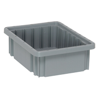 Divider Box&reg; Containers, Plastic, 10.9" W x 8.3" D x 3.5" H, Grey Pathway Supply LP