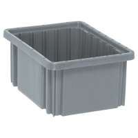 Divider Box&reg; Containers, Plastic, 10.9" W x 8.3" D x 5" H, Grey Pathway Supply LP