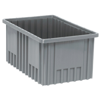 Divider Box&reg; Containers, Plastic, 16.5" W x 10.9" D x 8" H, Grey Pathway Supply LP