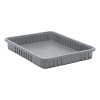 Divider Box&reg; Containers, Plastic, 22.5" W x 17.5" D x 3" H, Grey Pathway Supply LP