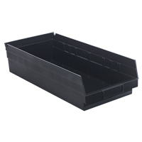 Economy Shelf Bin, 8-3/8" W x 4" H x 17-7/8" D, Black Pathway Supply LP