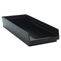 Bac pour &eacute;tag&egrave;re &eacute;conomique, 11-1/8" la x 4" H x 23-5/8" p, Noir, Capacit&eacute; 60 lb Pathway Supply LP