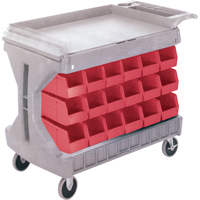 Pro Cart With Blue Bins, Double-sided, 36 bins, 45-5/18" W x 24" D x 34-3/4" H Pathway Supply LP