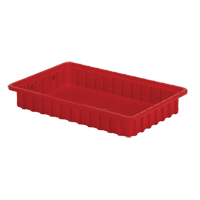 Contenants Divider Box, Poly&eacute;thyl&egrave;ne, 16,5" la x 10,9" p x 2,5" h, Rouge Pathway Supply LP