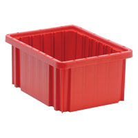 Divider Box&reg; Containers, Plastic, 10.9" W x 8.3" D x 5" H, Red Pathway Supply LP