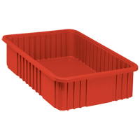 Divider Box&reg; Containers, Plastic, 22.5" W x 17.5" D x 6" H, Red Pathway Supply LP