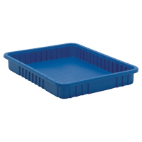 Divider Box&reg; Containers, Plastic, 22.5" W x 17.5" D x 3" H, Blue Pathway Supply LP