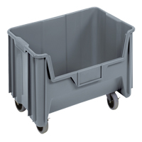 Bac g&eacute;ant mobile empilable, 12-7/16" ha x 19-7/8" la x 15-1/4" p, Capacit&eacute; de 250 lb, Gris Pathway Supply LP