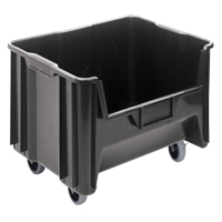 Bac g&eacute;ant mobile empilable, 12-7/16" ha x 19-7/8" la x 15-1/4" p, Capacit&eacute; de 250 lb, Noir Pathway Supply LP