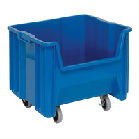 Bac g&eacute;ant mobile empilable, 12-1/2" ha x 16-1/2" la x 17-1/2" p, Capacit&eacute; de 250 lb, Bleu Pathway Supply LP