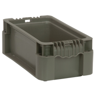 Collapsible Stacking Container, 7" W x 12" D x 5" H, Grey Pathway Supply LP