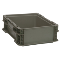 Collapsible Stacking Container, 15" W x 12" D x 5" H, Grey Pathway Supply LP
