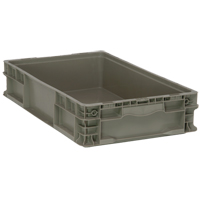 Collapsible Stacking Container, 15" W x 24" D x 5" H, Grey Pathway Supply LP