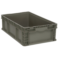 Collapsible Stacking Container, 15" W x 24" D x 7.5" H, Grey Pathway Supply LP