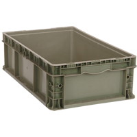 Stacking Container, 15" W x 15" D x 9.5" H, Grey Pathway Supply LP