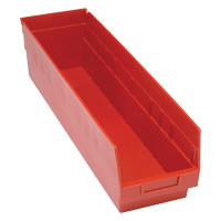 Bacs en plastique pour &eacute;tag&egrave;res Store More, 6-5/8" la x 6" H x 23-5/8" p, Rouge, Capacit&eacute; 90 lb Pathway Supply LP