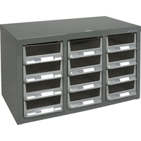 Casiers pour pi&egrave;ces KPC-100 , Acier galvanis&eacute;, 12 tiroirs, 23" x 11-2/5" x 13-4/5", Gris Pathway Supply LP