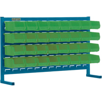 Louvered Rack with Bins, 32 Bins, 36" W x 8-1/4" D x 22" H Pathway Supply LP