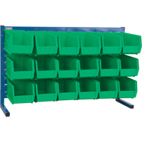 Louvered Rack with Bins, 18 Bins, 36" W x 8-1/4" D x 22" H Pathway Supply LP