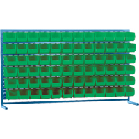 Louvered Rack with Bins, 72 Bins, 72" W x 15" D x 40" H Pathway Supply LP