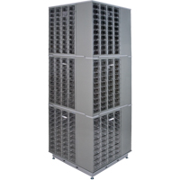 Heavy-Duty Industrial Carousel Drawer Cabinet, Steel, 480 Drawers, 27" W x 27" D x 80" H, Grey Pathway Supply LP